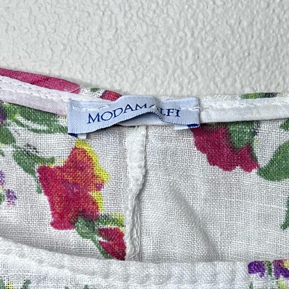 MODAMALFI Floral Linen Top - Picture 2 of 12